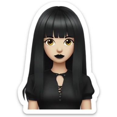goth girl with bangs sticker