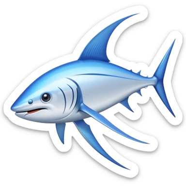 a swordfish with a long sharp blue stick on the tip of it's nose sticker