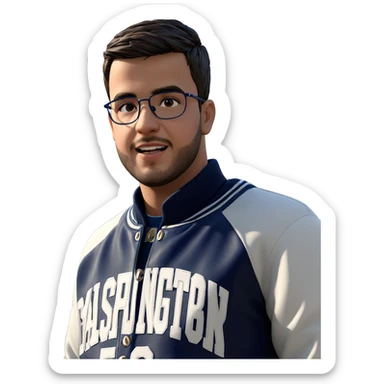 boy in letterman jacket sticker
