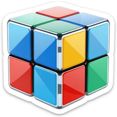 Transparent glass Rubix cube sticker