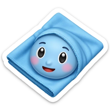 blue microfiber cloth in kitchen sticker