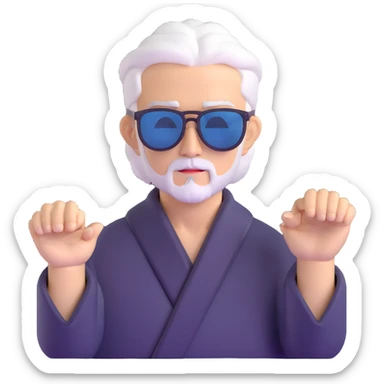 Satoru Gojo with sunglasses and white hair from Jujutsu Kaisen sticker