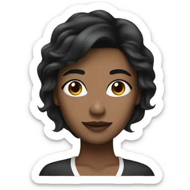 woman with black hair with white highlights sticker