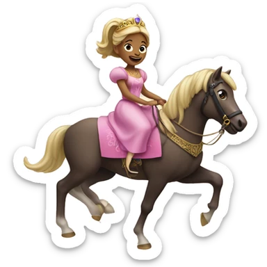 The princess is riding an ary sticker