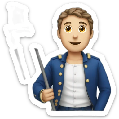 French man with French flag sticker