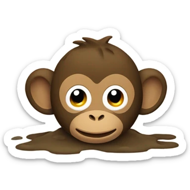 Monkey in mud sticker