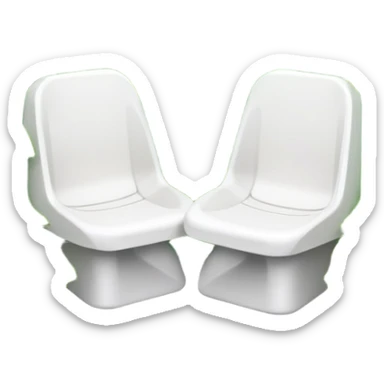  2 white plastic seats amongst plants in jungle sticker