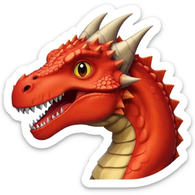 Dinosaur/dragon individual red scale, outline is black. sticker