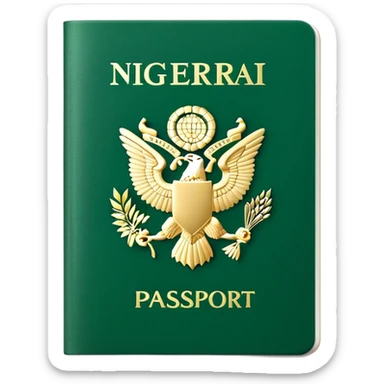 Green, Nigerian, Passport, with Eagle Logo sticker