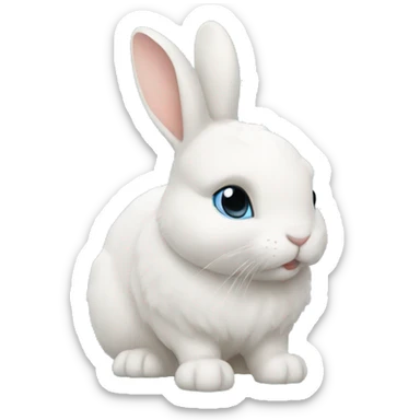 bunny thats white and has a blue coat  sticker