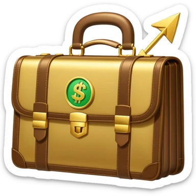 emoji for economy with briefcase money and upward arrow sticker