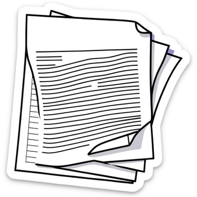 Document paper with large black “X” over it sticker