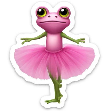 A frog in a pink tutu sticker