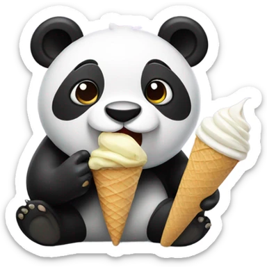 Panda eating ice cream sticker
