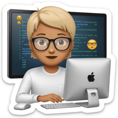 Generate a realistic emoji of something getting programmed by a logistic person sticker