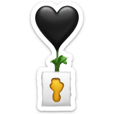 Corazón negro con una A elevada al cuadrado en el interior sticker