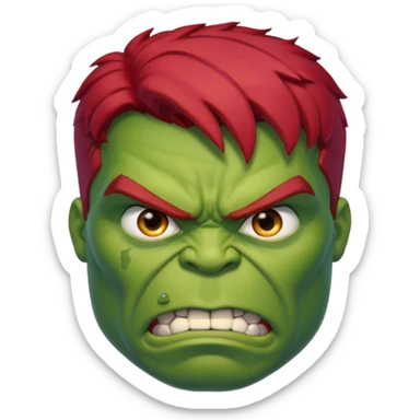 Hulk with red hair  face sticker