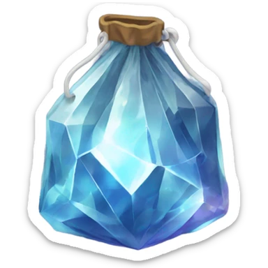 Crystals in a small zip bag sticker