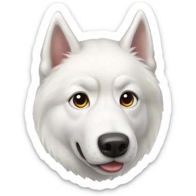 White Fur Siberian husky sticker