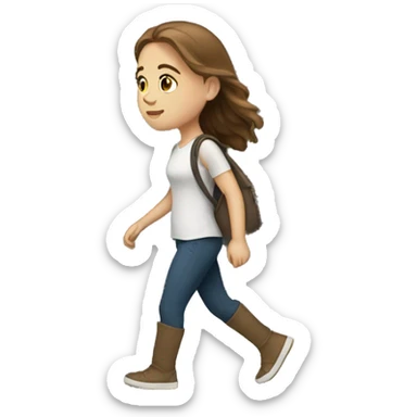 brown-haired white girl walking through a city sticker