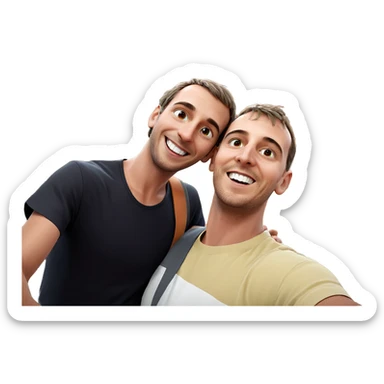 selfie of smiling friends sticker