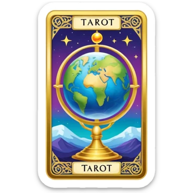 Tarot Card with the world on it  sticker