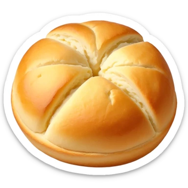 Brazilian cheese bread pão de queijo, round, golden, appetizing, simple sticker