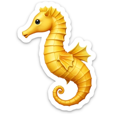 seahorse yellow facing left while tail facing right sticker