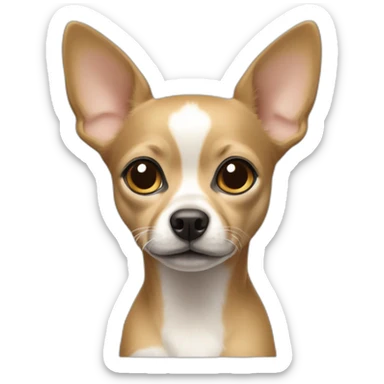 chihuahu color caqui with a white line in her head sticker