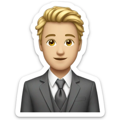 Un adolescent de 17 ans a la peau blanche  en costume cravate sticker