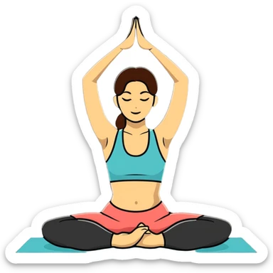 yoga woman in a different yoga pose sticker