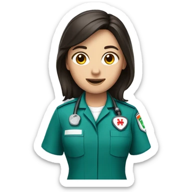 Brunette paramedic sticker