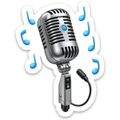 falling microphone sticker