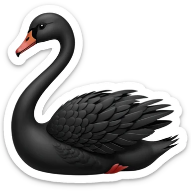 A black colour swan facing towards right side sticker
