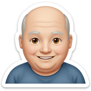 obése avec des cheveux gris calvitie bien gros sticker