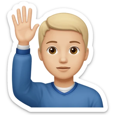 student raising hand to ask a question sticker