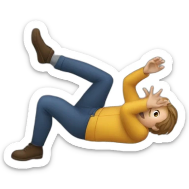 Person falling in a big hold sticker