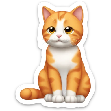 Orange cute male cat mei cun  sticker