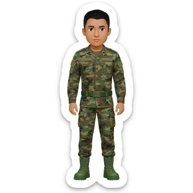 Filipino soldier bdu camo with green combat boots no plate carrier and no belt no knee pads long sleeve sticker