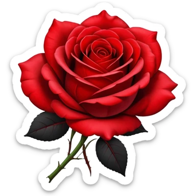  colorshifting red, black to red realistic detailed isolated rose 
 sticker