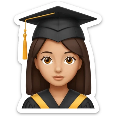 Niña graduada morena pelo liso  sticker
