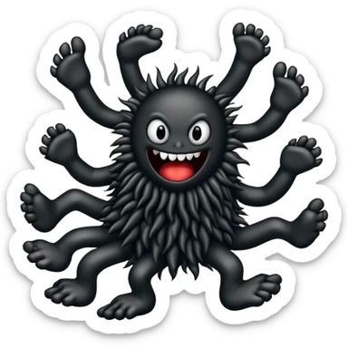 evil dancing foot with lots of mini feet surrounding it sticker