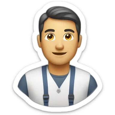 Man Designing logo sticker