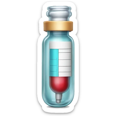 Clear glass insulin vial with blank label  sticker