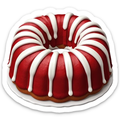Bundt red velvet cake and white frosting  sticker