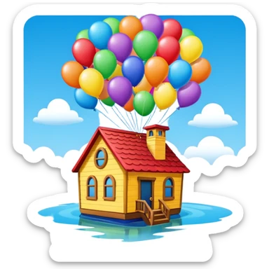 disneys "UP" house with the ballon’s sticker