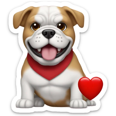 Georgia Bulldogs mascot in a red heart sticker