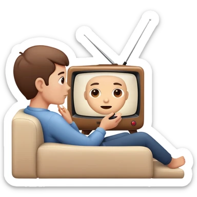 person watching TV sticker