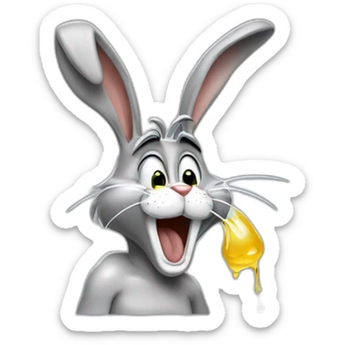 bugs bunny puking sticker
