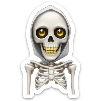 skeleton in love in black hoodie sticker